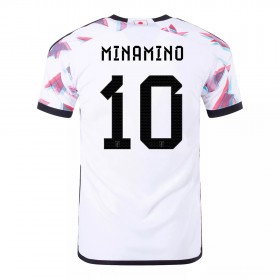 Virallinen pelipaita Japani MINAMINO 10 Vieras World Cup 2022 Lyhythihainen - Miesten